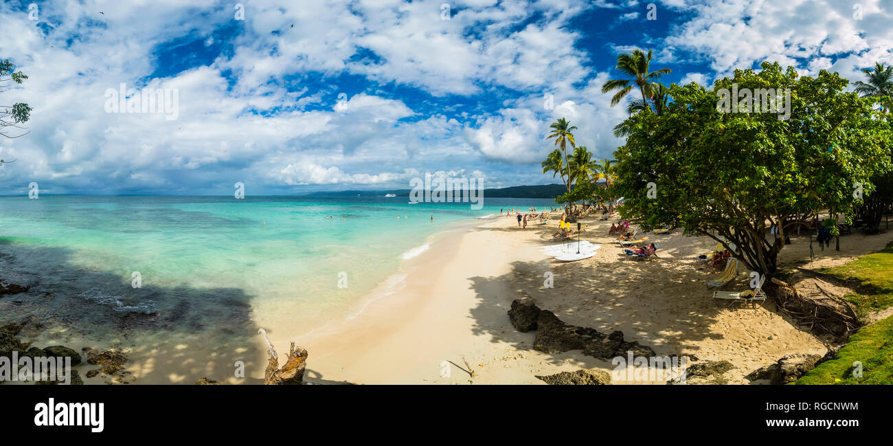 République dominicaine, Samana, plage Cayo Levantado Banque D'Images