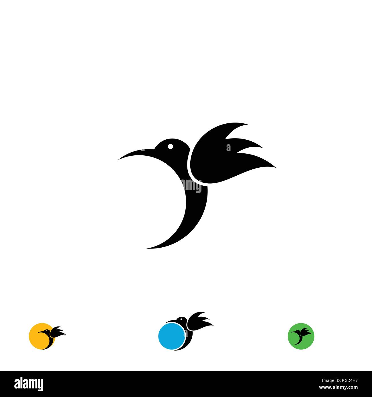 Vecteur graphique colibri, oiseau silhouette logo design. Illustration de Vecteur