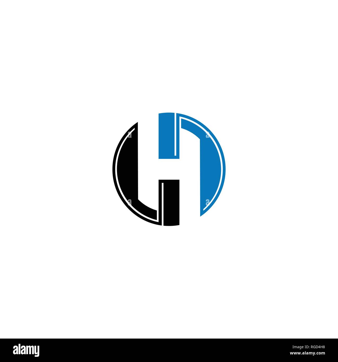 Circle lettre h logo graphique modèle. Illustration de Vecteur