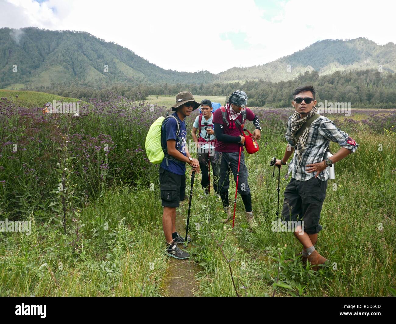 Le mont Semeru Randonnées Banque D'Images