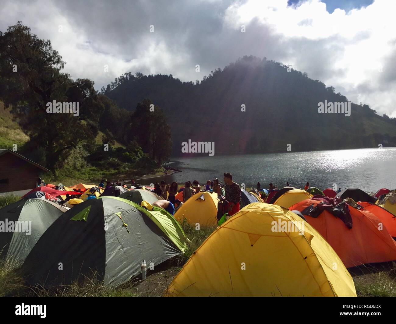 Le mont Semeru Randonnées Banque D'Images