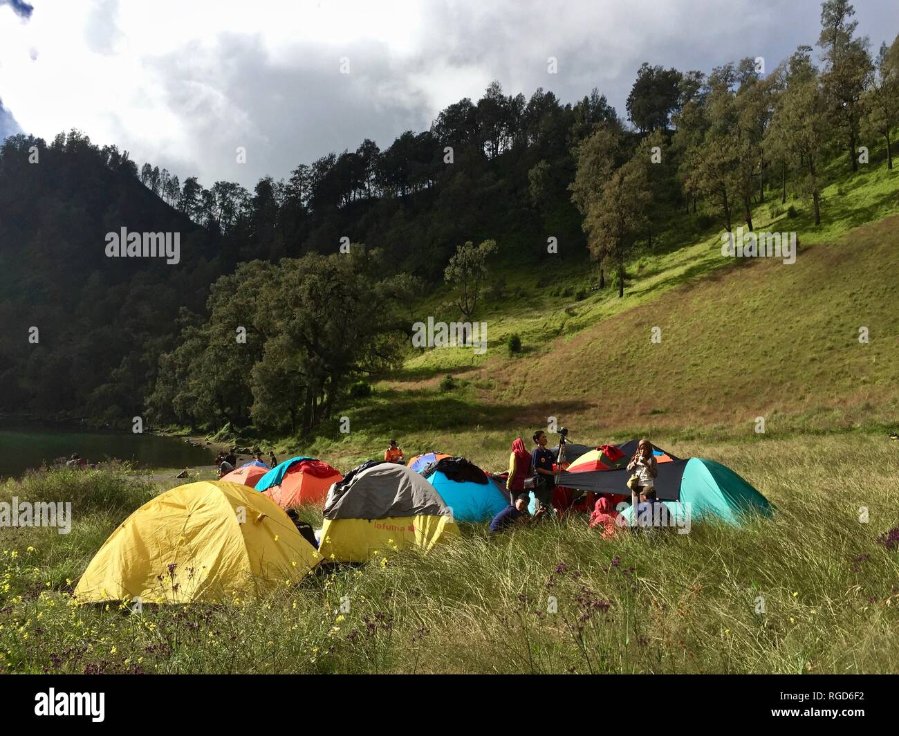 Le mont Semeru Randonnées Banque D'Images