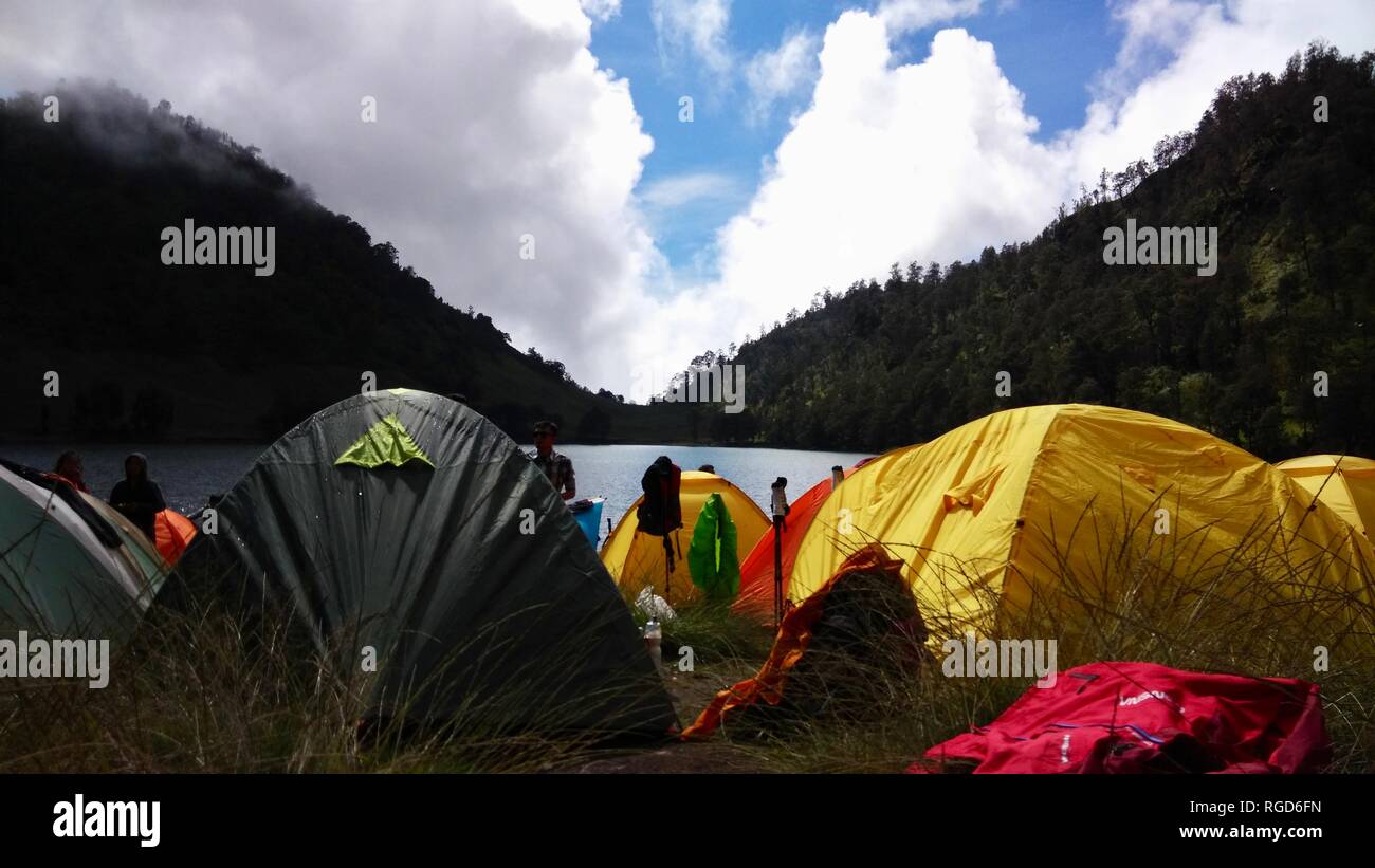 Le mont Semeru Randonnées Banque D'Images