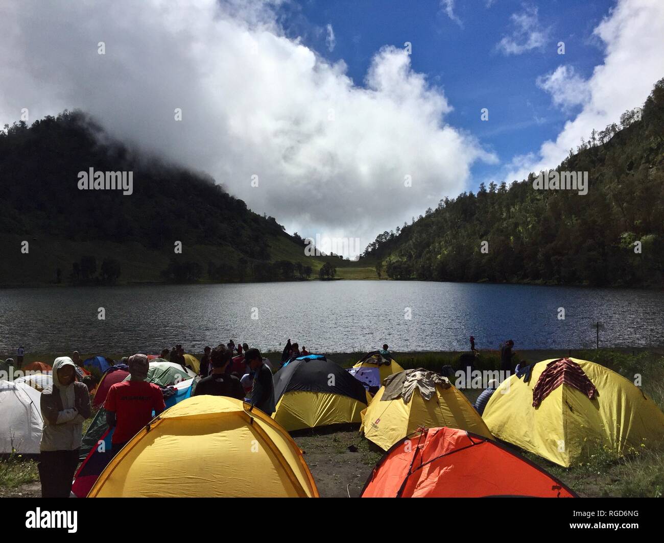 Le mont Semeru Randonnées Banque D'Images