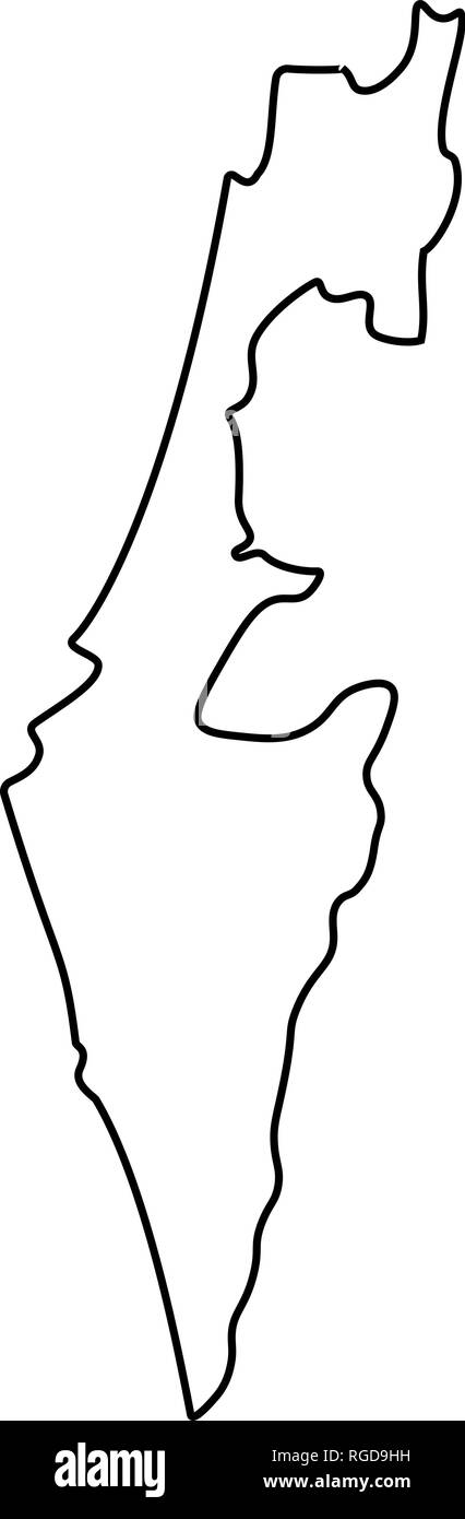 La carte d'Israël - contour. Silhouette d'Israël map vector illustration Illustration de Vecteur