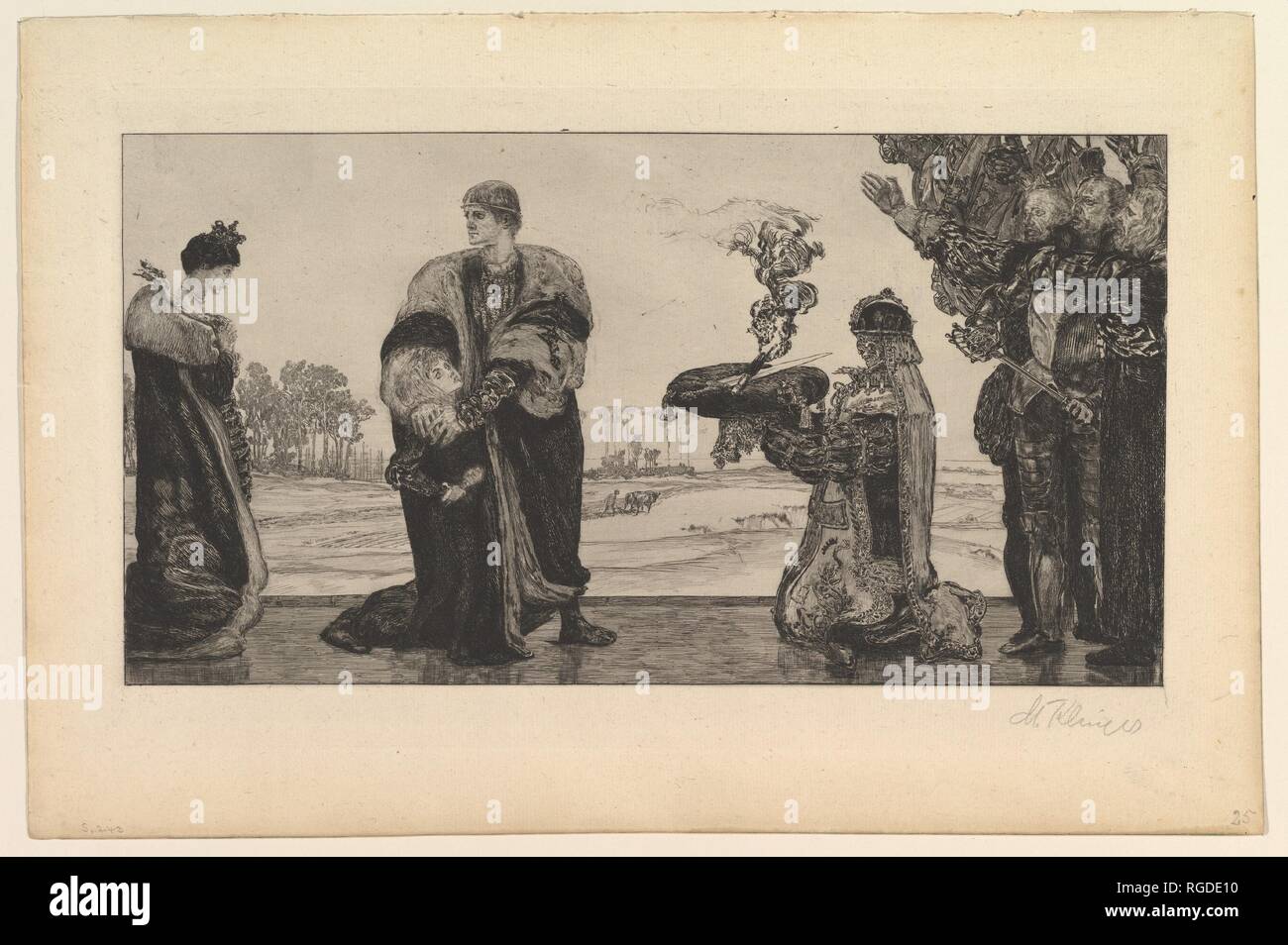 Herrscher, de la série Vom Tode Zweiter Teil. Artiste : Max Klinger (allemand, Leipzig 1857-1920 Großjena). Image : 6 Dimensions : 15/16 x 13 1/16 in. (17,6 × 33,1 cm) feuille : 10 1/4 × 15 3/8 in. (26,1 × 39,1 cm). Date : n.d.. Musée : Metropolitan Museum of Art, New York, USA. Banque D'Images