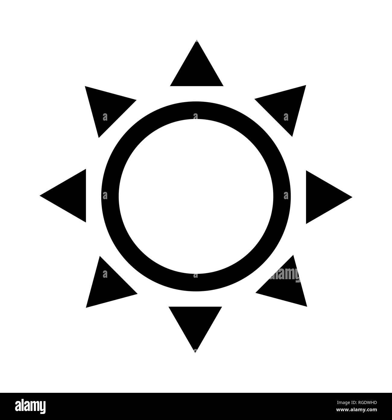 icône de symbole de soleil noir illustration vectorielle de