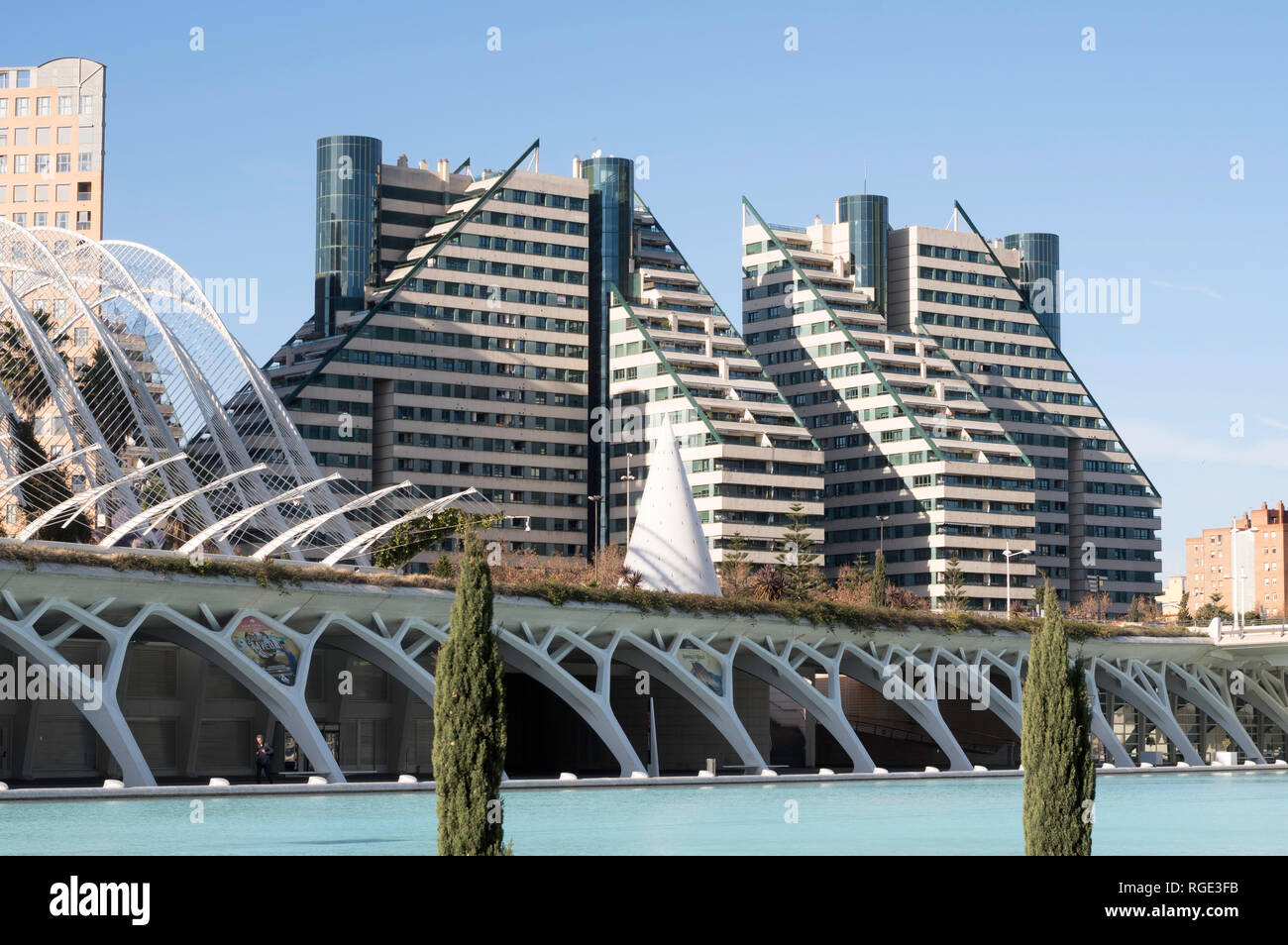 Tour moderne des appartements à Valence, Espagne, Europe Banque D'Images