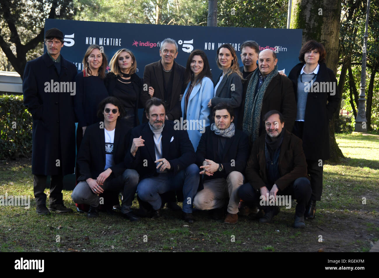 Rome, Italie. 29 janvier, 2019. Casa del Cinema - présentation non fiction MENTIRE Le cast Credit : Giuseppe Andidero/Alamy Live News Banque D'Images