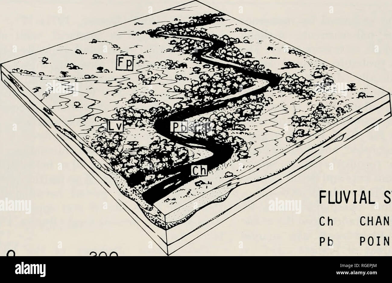 . Bulletin du Museum of Comparative Zoology de Harvard College. Zoologie. Bulletin 506 Museum of Comparative Zoology, 146, n° 10. 0 200 mètres du système fluvial canal Ch Pb POINT BAR LV LEVEE Fp d'inondation. Veuillez noter que ces images sont extraites de la page numérisée des images qui peuvent avoir été retouchées numériquement pour plus de lisibilité - coloration et l'aspect de ces illustrations ne peut pas parfaitement ressembler à l'œuvre originale.. L'Université de Harvard. Museum of Comparative Zoology. Cambridge, Mass. : Le Musée Banque D'Images