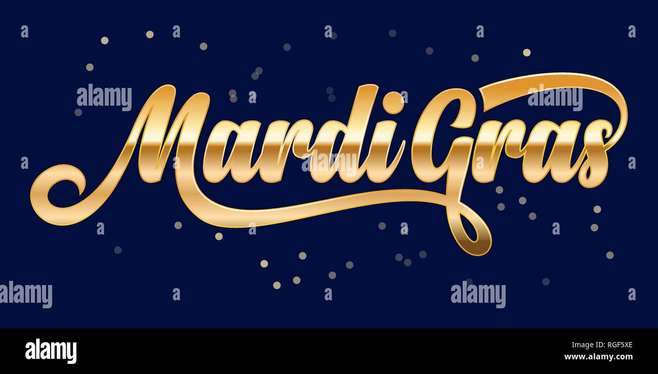 Texte d'or Mardi Gras Illustration de Vecteur