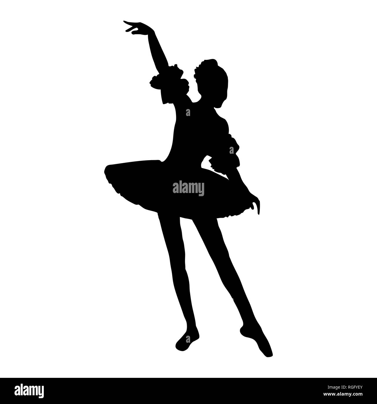 Silhouette d'un danseur de ballet, un danseur de ballet une partie Illustration de Vecteur