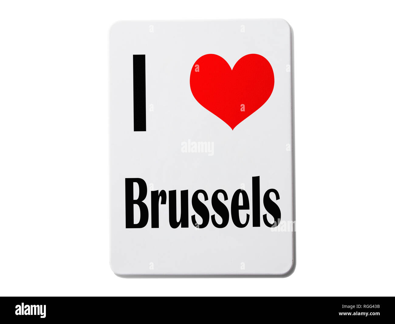 J'aime Bruxelles (Belgique) aimant de réfrigérateur souvenir isolé sur fond blanc Banque D'Images