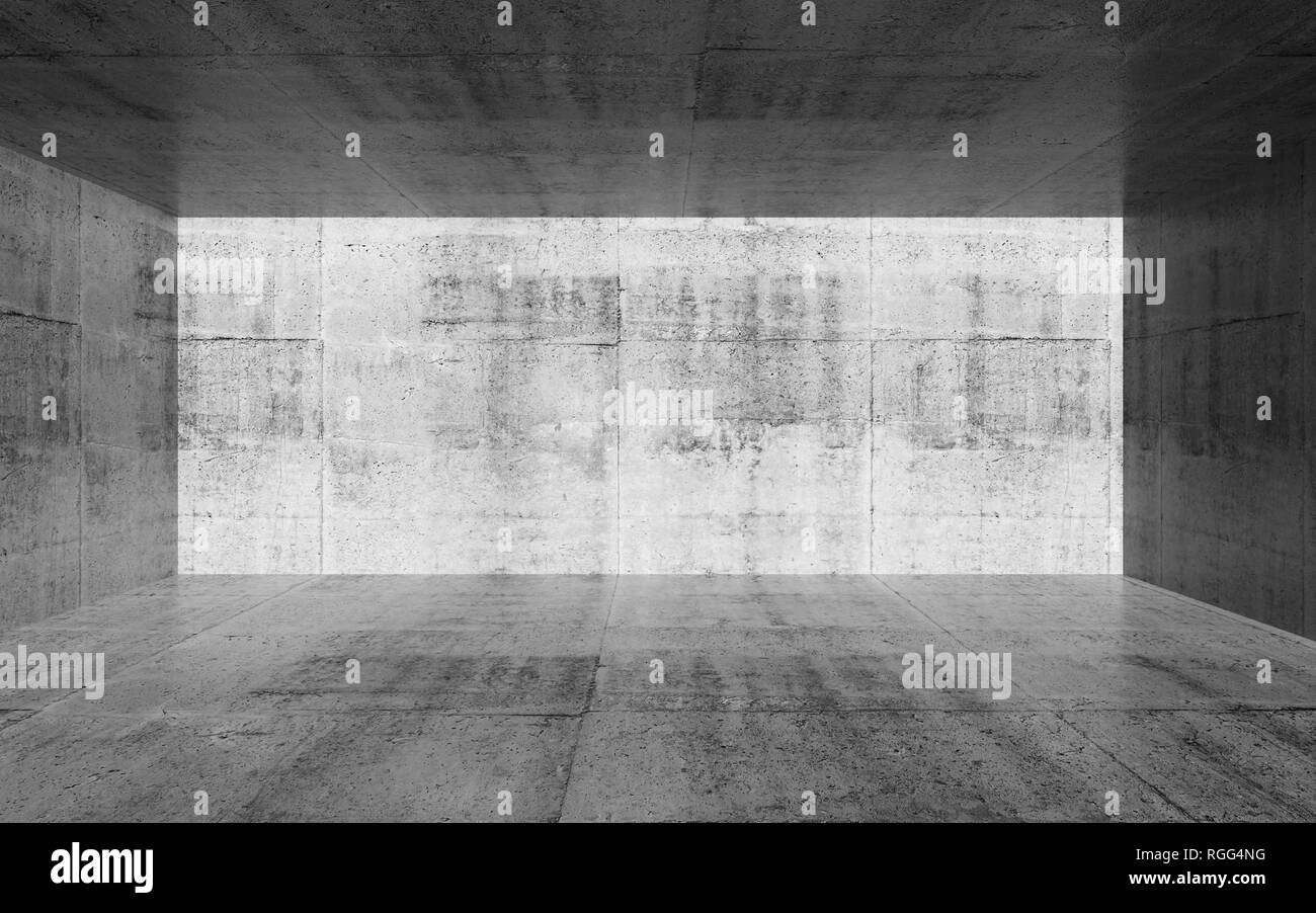 Salle vide avec des murs en béton. Résumé Contexte de l'intérieur. Illustration 3D render Banque D'Images