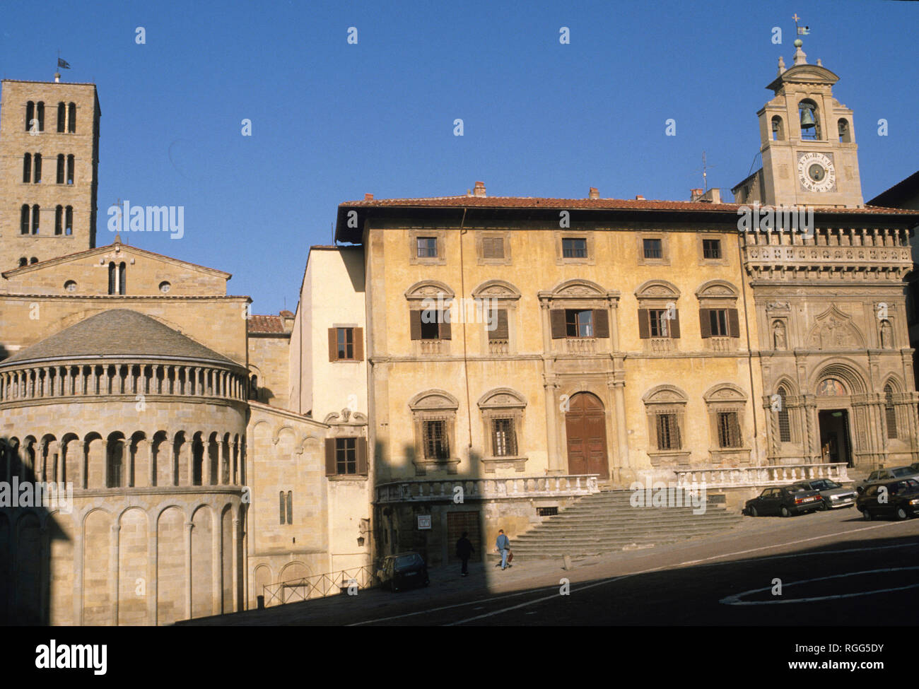 Piazza Grande, Santa Maria della Pieve, Arezzo, Toscane (Toscane), Italie Banque D'Images