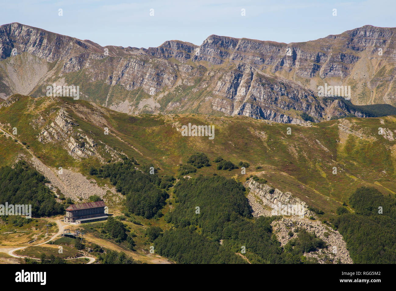 Paysage de la montagne en été, Abetone Pistoia, Toscane, Italie Banque D'Images