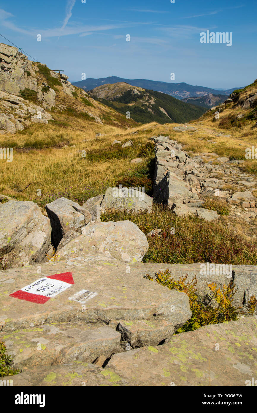 Paysage de la montagne en été, Abetone Pistoia, Toscane, Italie Banque D'Images