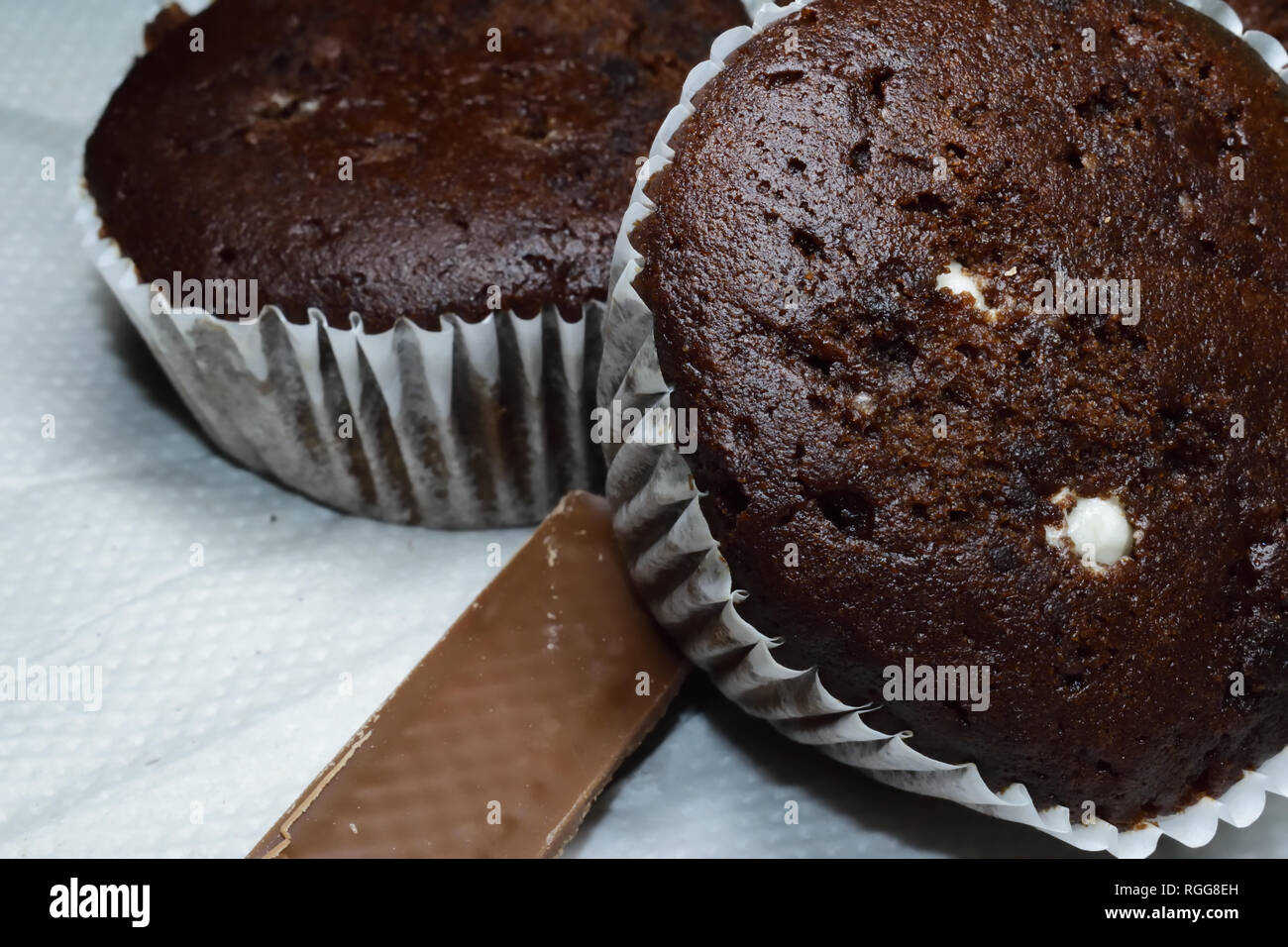 Close-up view of cupcakes sur un fond blanc Banque D'Images