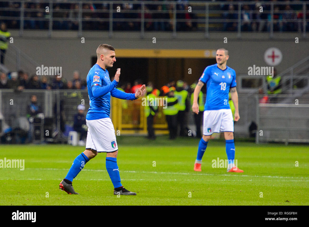 MILAN - NOV 17, 2018 : Marco Verratti 6. Italie - Portugal. Ligue des Nations Unies de l'UEFA. Giuseppe Meazza. Banque D'Images