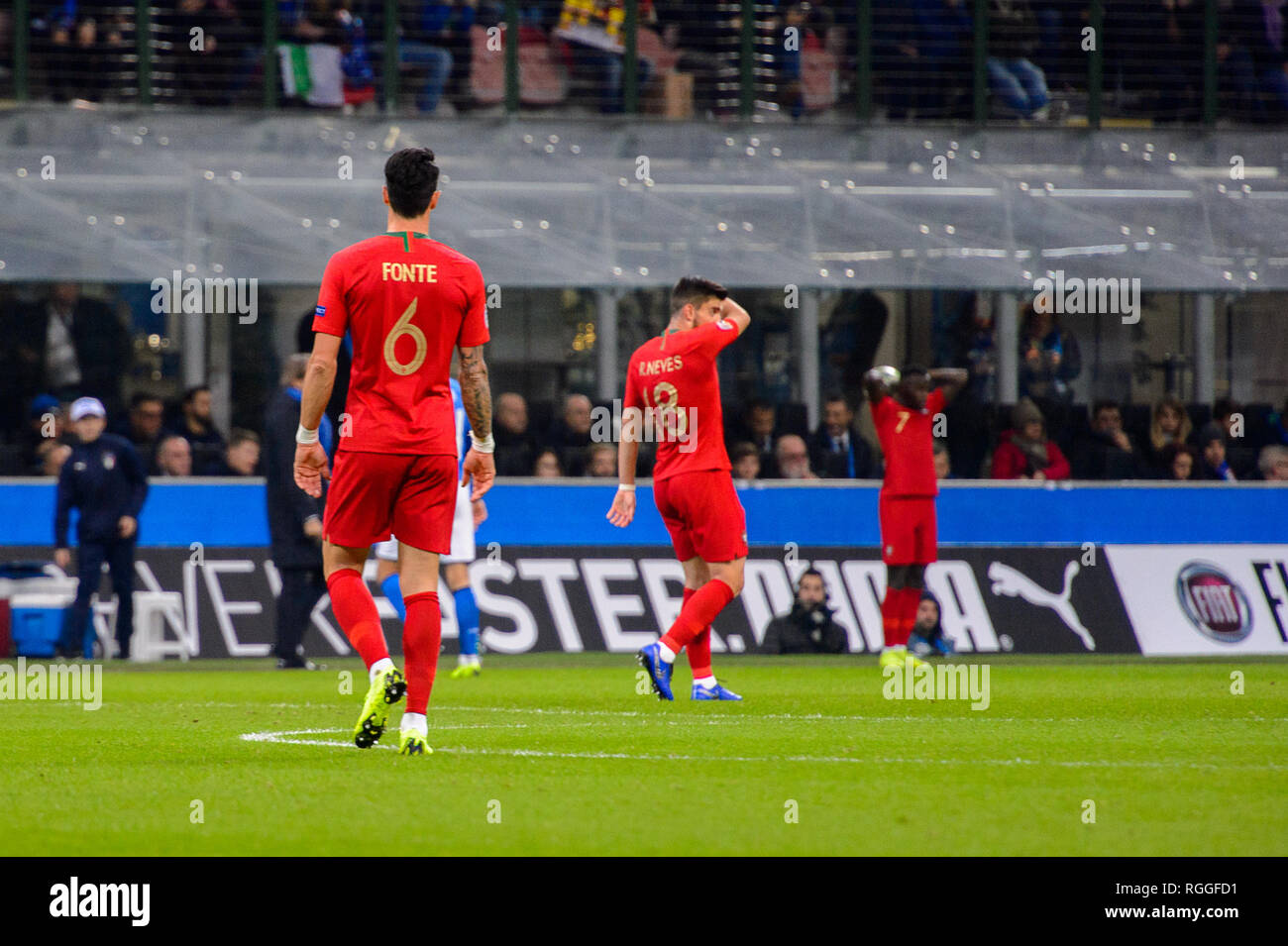 MILAN - NOV 17, 2018 : José Fonte 6. Italie - Portugal. Ligue des Nations Unies de l'UEFA. Giuseppe Meazza. Banque D'Images