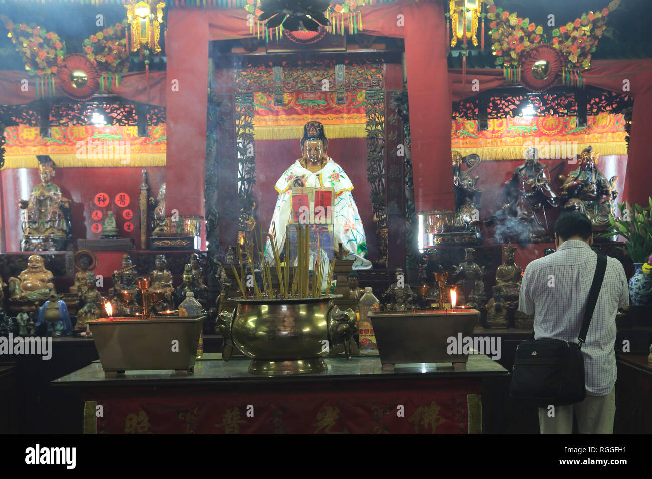 Kwun Yum Temple, 19e siècle Tin Hau (déesse de la mer) Temple complexe, Yau Ma Tei, Kowloon, Hong Kong, Chine, Asie Banque D'Images