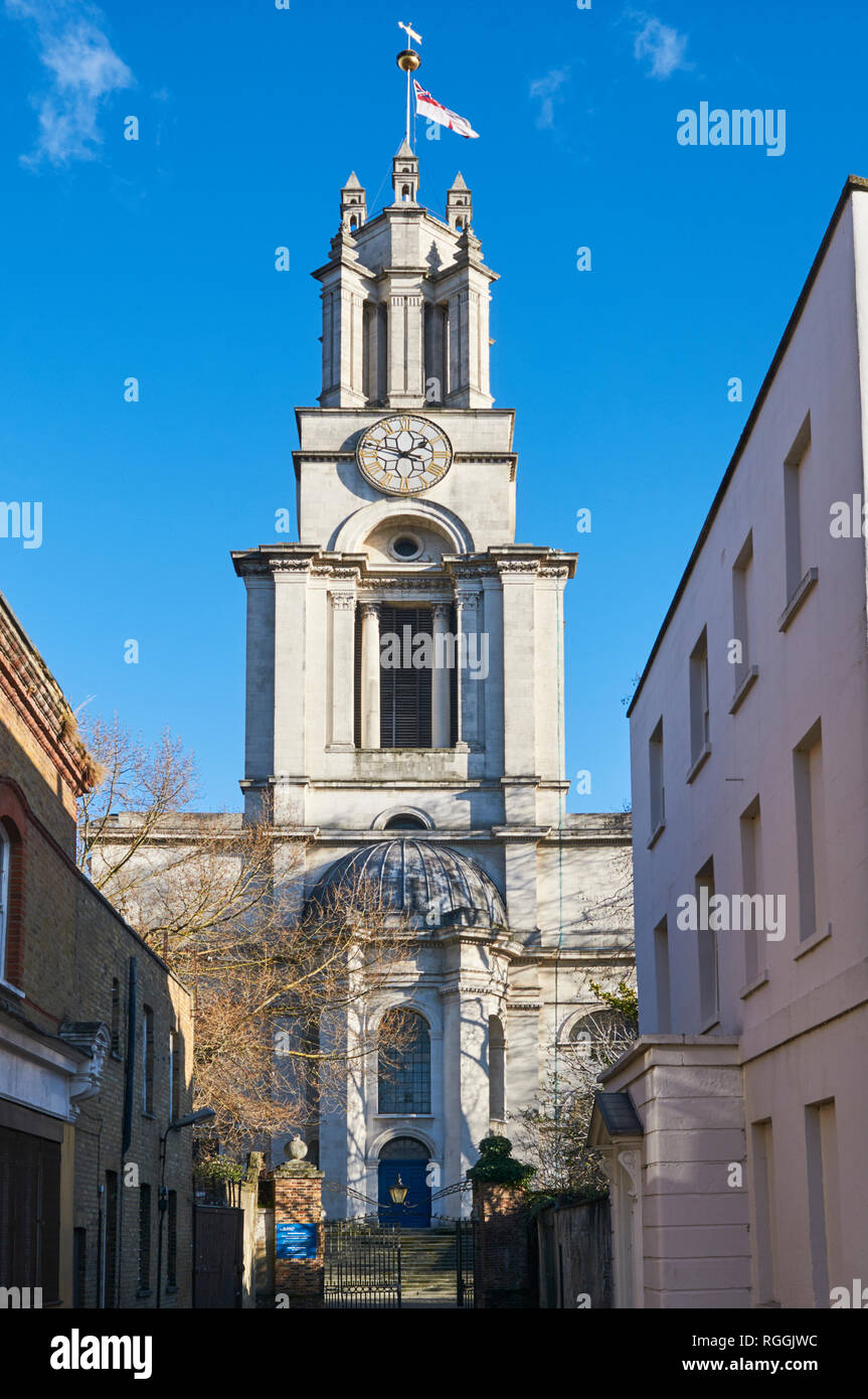 St Anne's Church tower, Limehouse, Tower Hamlets, dans l'East End londonien, UK Banque D'Images