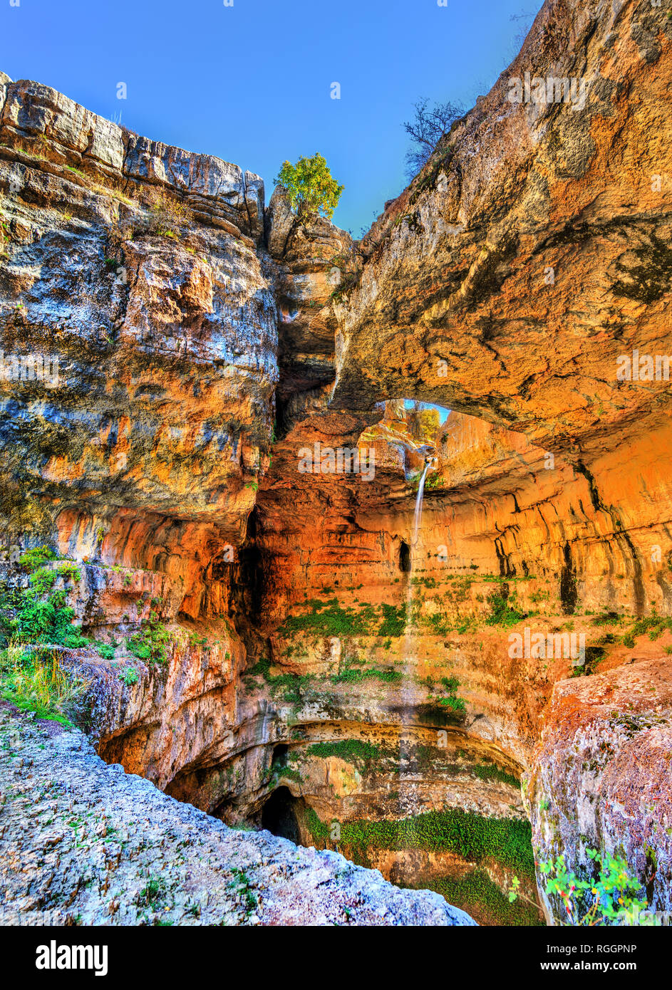 Gorge Baatara à Tannourine, Liban doline Banque D'Images