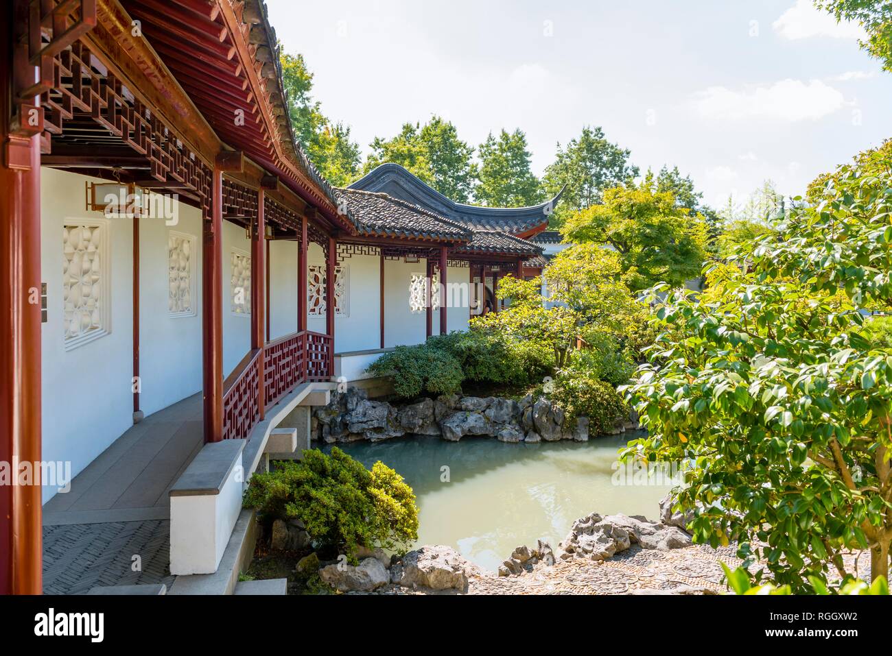 Le Dr Sun Yat-Sen Classical Chinese Garden, Pagode Chinoise, Vancouver, British Columbia, Canada Banque D'Images
