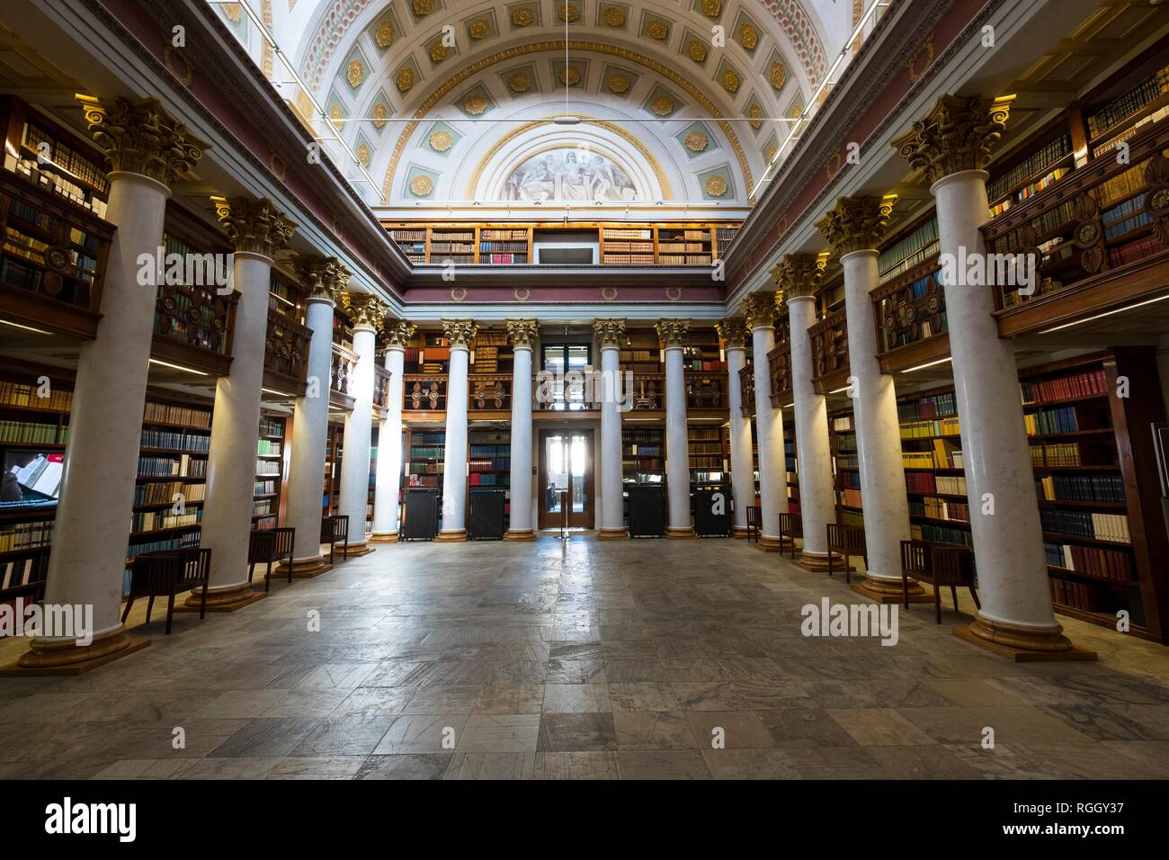 L'intérieur, Bibliothèque Nationale de Finlande, Kansalliskirjasto, Helsinki, Finlande Banque D'Images