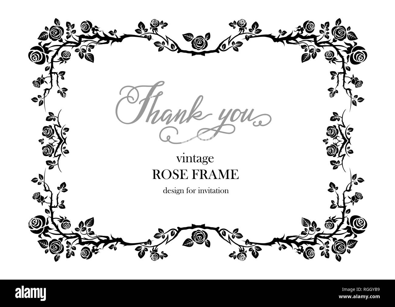 Élégant noir de roses pour la conception de mariage, anniversaire, fête, anniversaire. Pour l'invitation, billet, dépliant, bannière, affiche et son tatouage. Fai Illustration de Vecteur