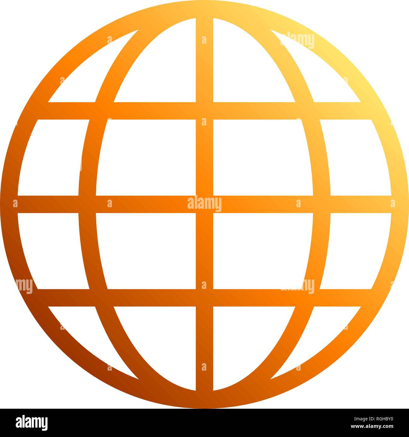 L'icône globe terrestre - dégradé orange, isolé - vector illustration Illustration de Vecteur