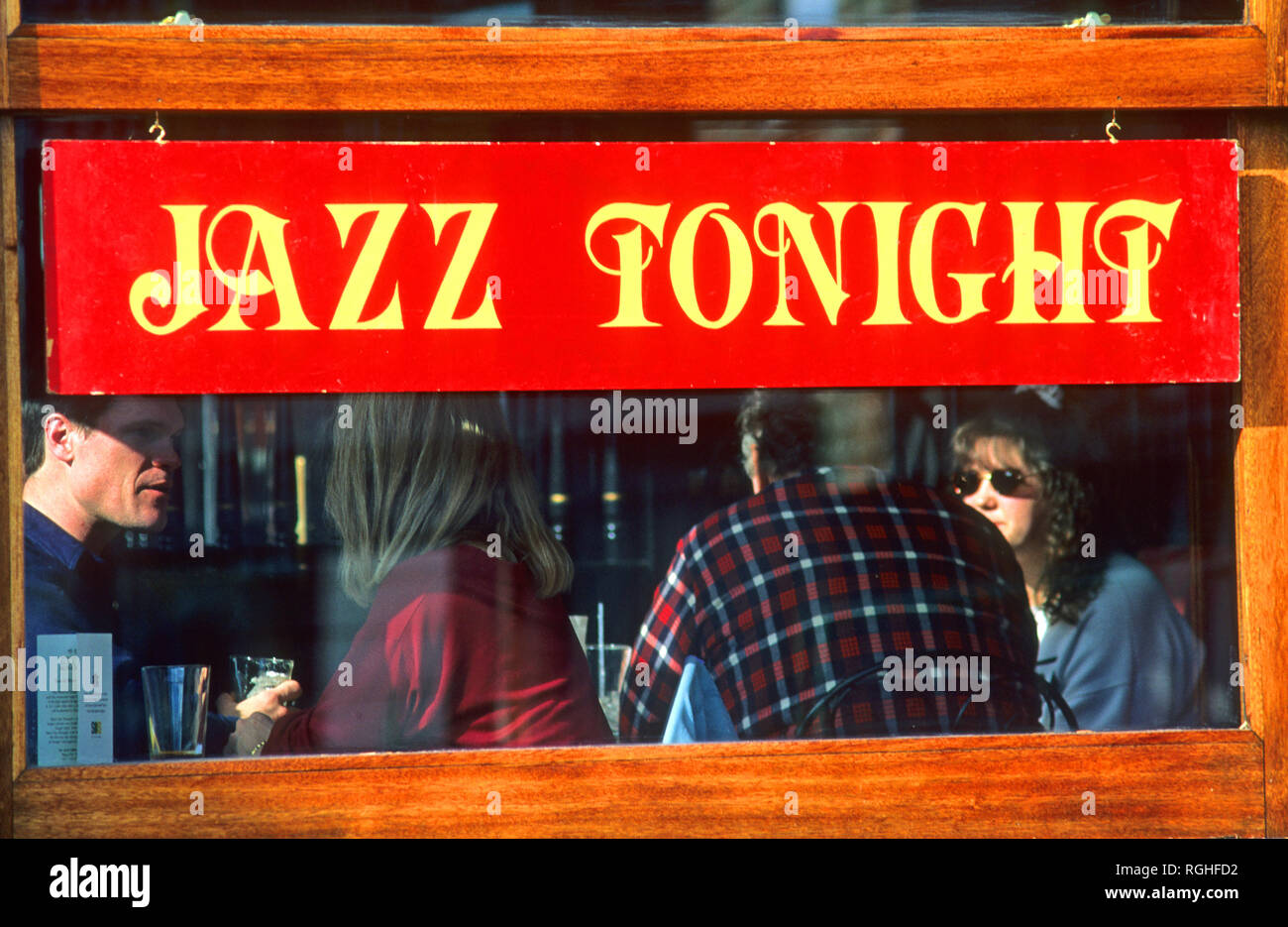 Une signalisation à Newport, Rhode Island, bar/restaurant, USA Banque D'Images