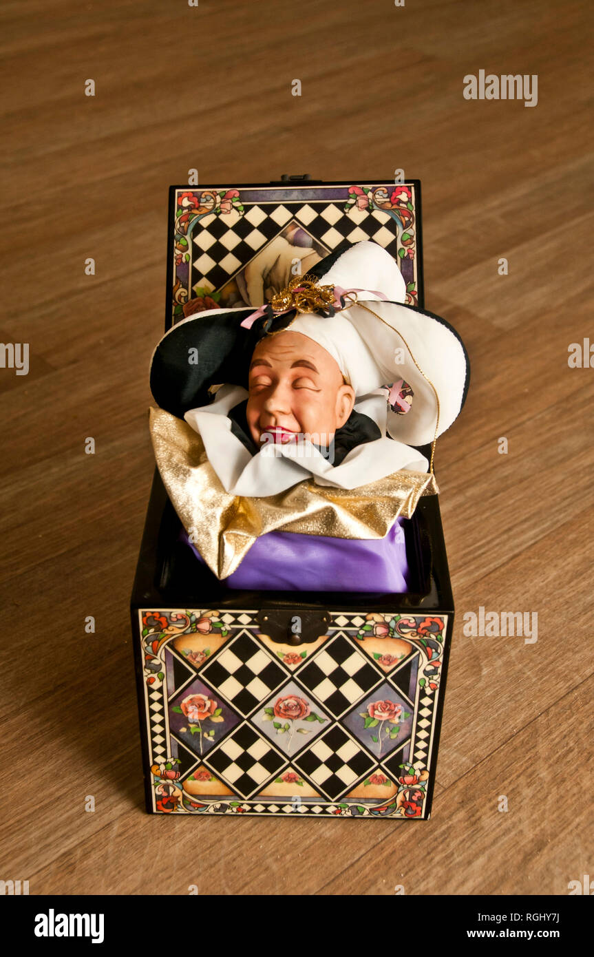 Scaramouche encore de Jack-in-the-box Banque D'Images