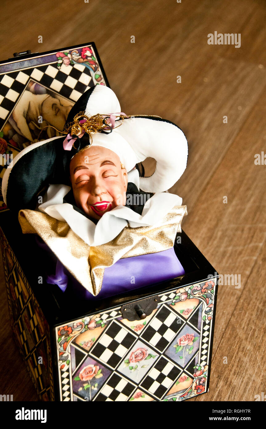 Scaramouche encore de Jack-in-the-box Banque D'Images