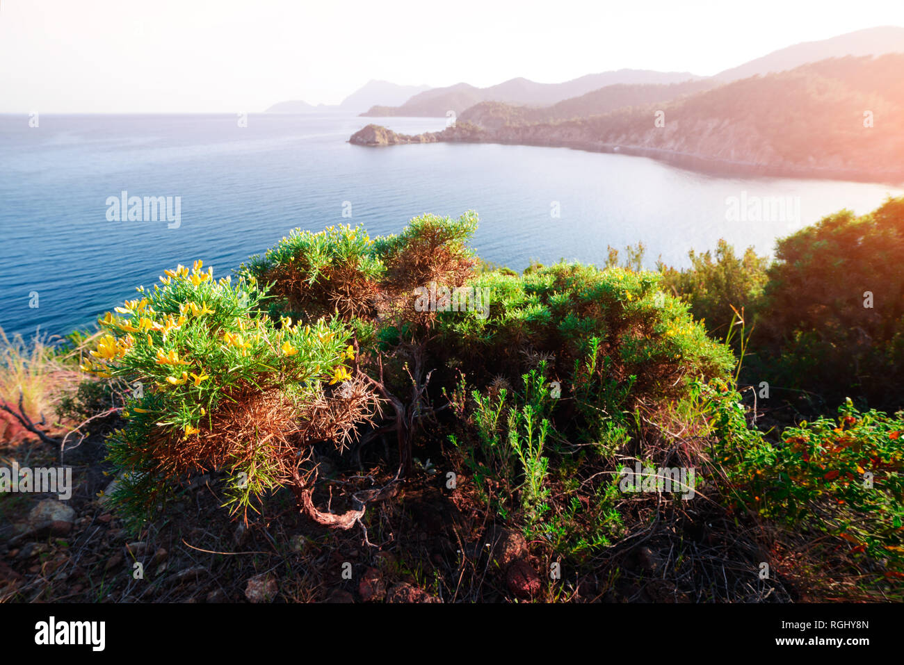 Seascape méditerranéenne étonnante en Turquie. Photographie de paysage Banque D'Images