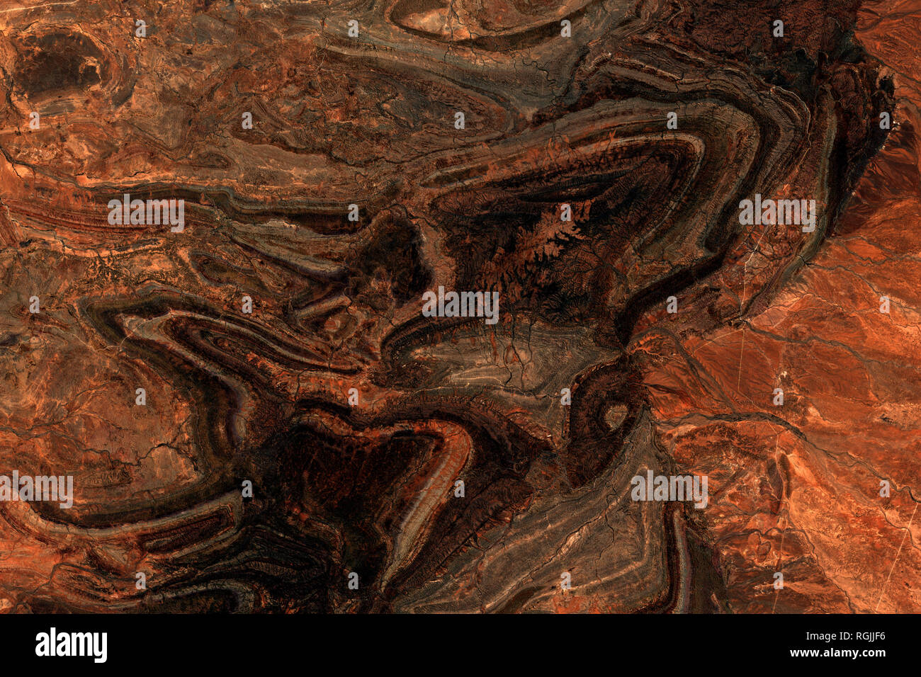 Image satellite haute résolution d'Vulkathunha-Gammon dans Parc National de l'Australie - contient des données Sentinel Copernicus modifié [2018] Banque D'Images