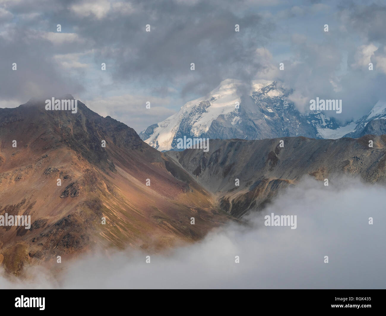 Région frontière Italie Suisse, paysage de montagne avec beaucoup de Ortler Banque D'Images