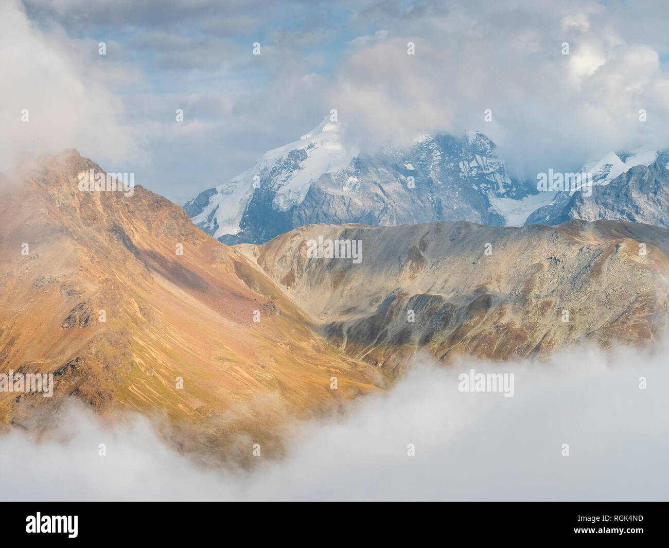 Région frontière Italie Suisse, paysage de montagne avec beaucoup de Ortler Banque D'Images