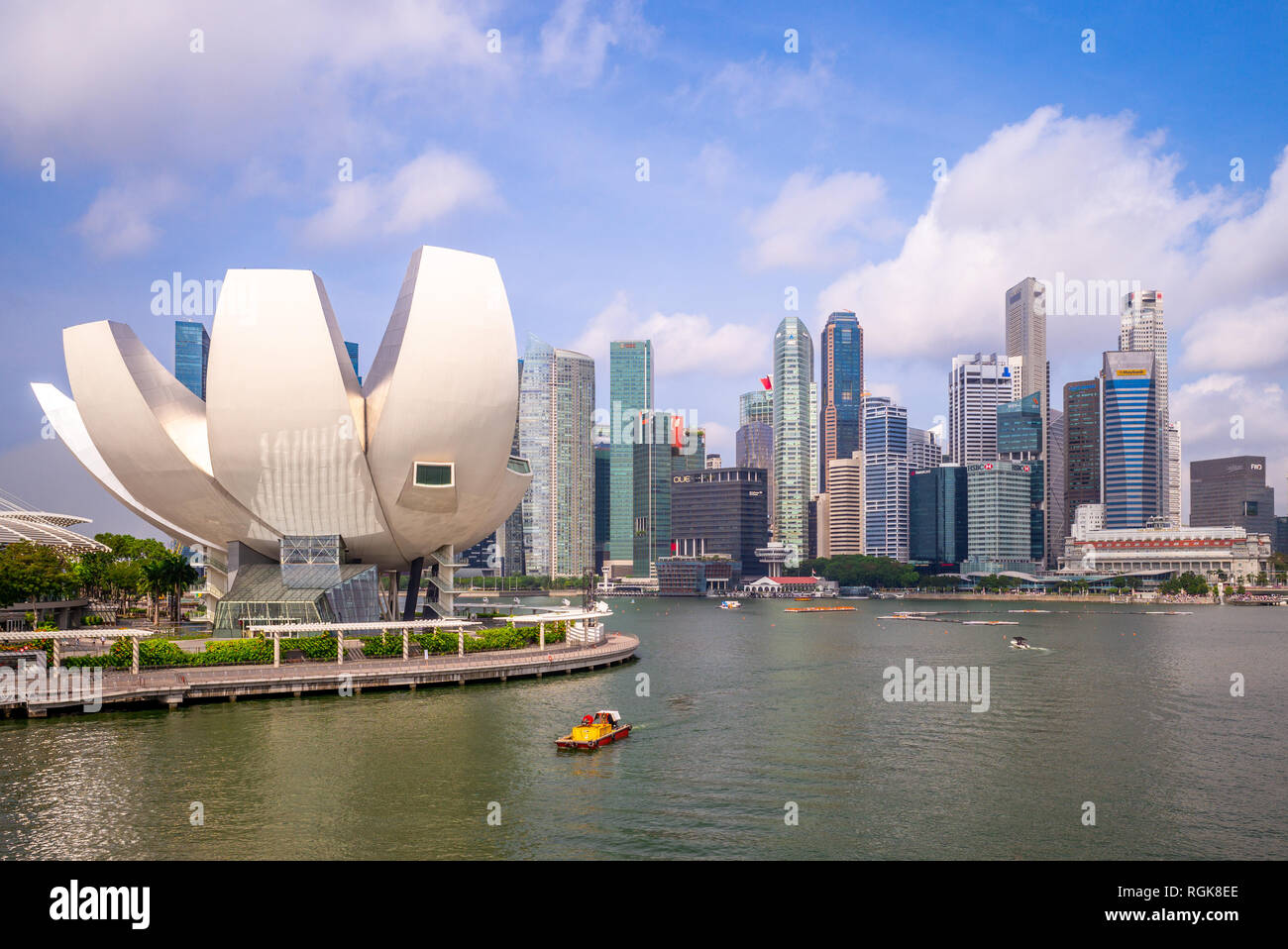 Singapour, Singapour - le 10 août 2018 : skyline de Singapour par le Marina Bay Banque D'Images