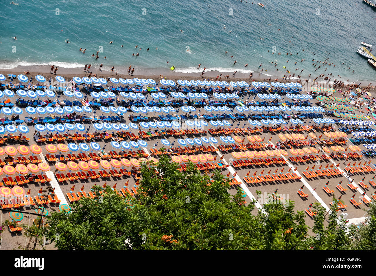 Plage De Positano Sur La Côte Amalfitaine Naples Italie