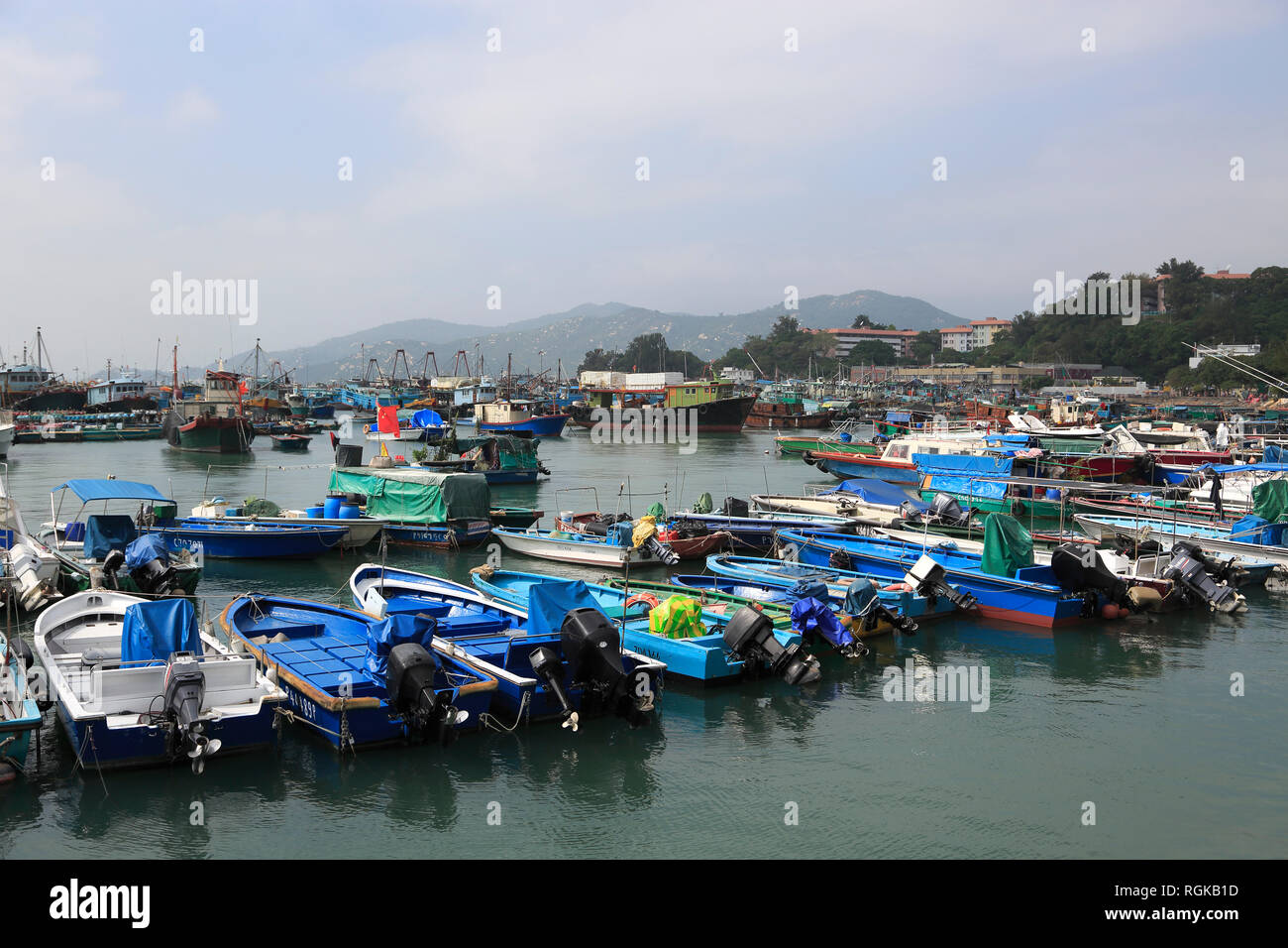 Cheung Chau Island, Port, bateaux de pêche, de Hong Kong, Chine, Asie Banque D'Images