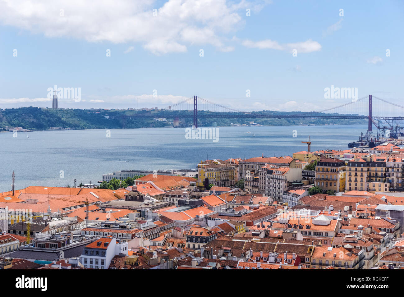 Vue panoramique de Lisbonne du château de São Jorge, Portugal Banque D'Images