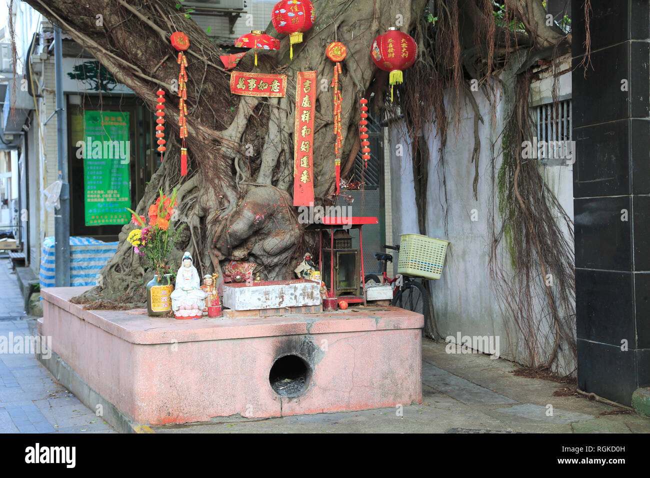 Banyan Tree Temple, Cheung Chau Island, Hong Kong, Chine, Asie Banque D'Images