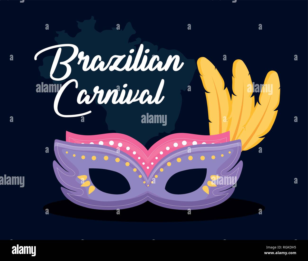 Carte de rio carnaval avec masque vector illustration design Illustration de Vecteur