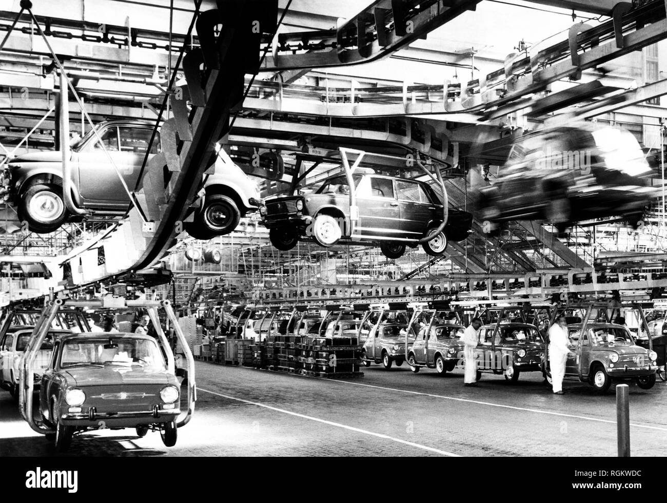 Convoyeurs pour les voitures, Fiat 1966 Banque D'Images