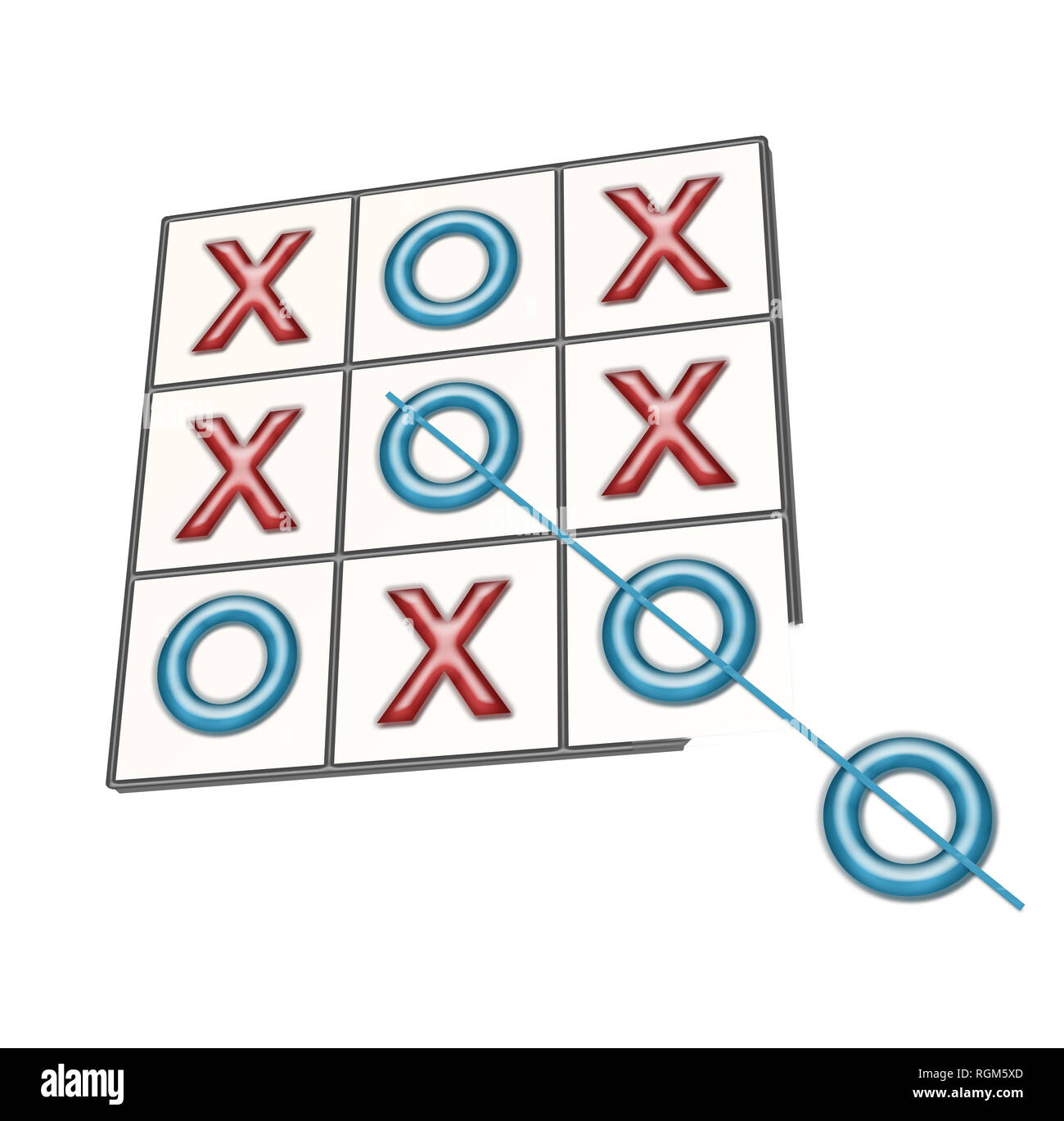 Tic Tac Toe penser en dehors de la boîte concept Banque D'Images