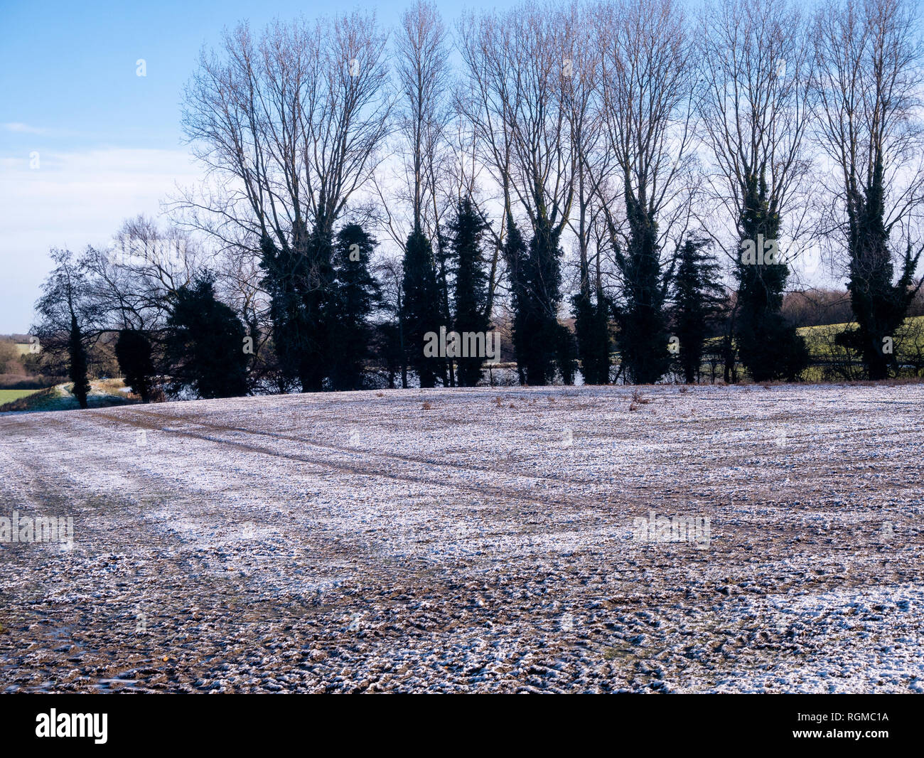 Braintree (Royaume-Uni). 30Th Jan, 2019. Soleil d'hiver brille sur la neige la nuit qui était tombée sur Grand Bardfield Braintree Essex Royaume-uni le 1er mars 2018. Crédit : William Edwards/Alamy Live News Banque D'Images