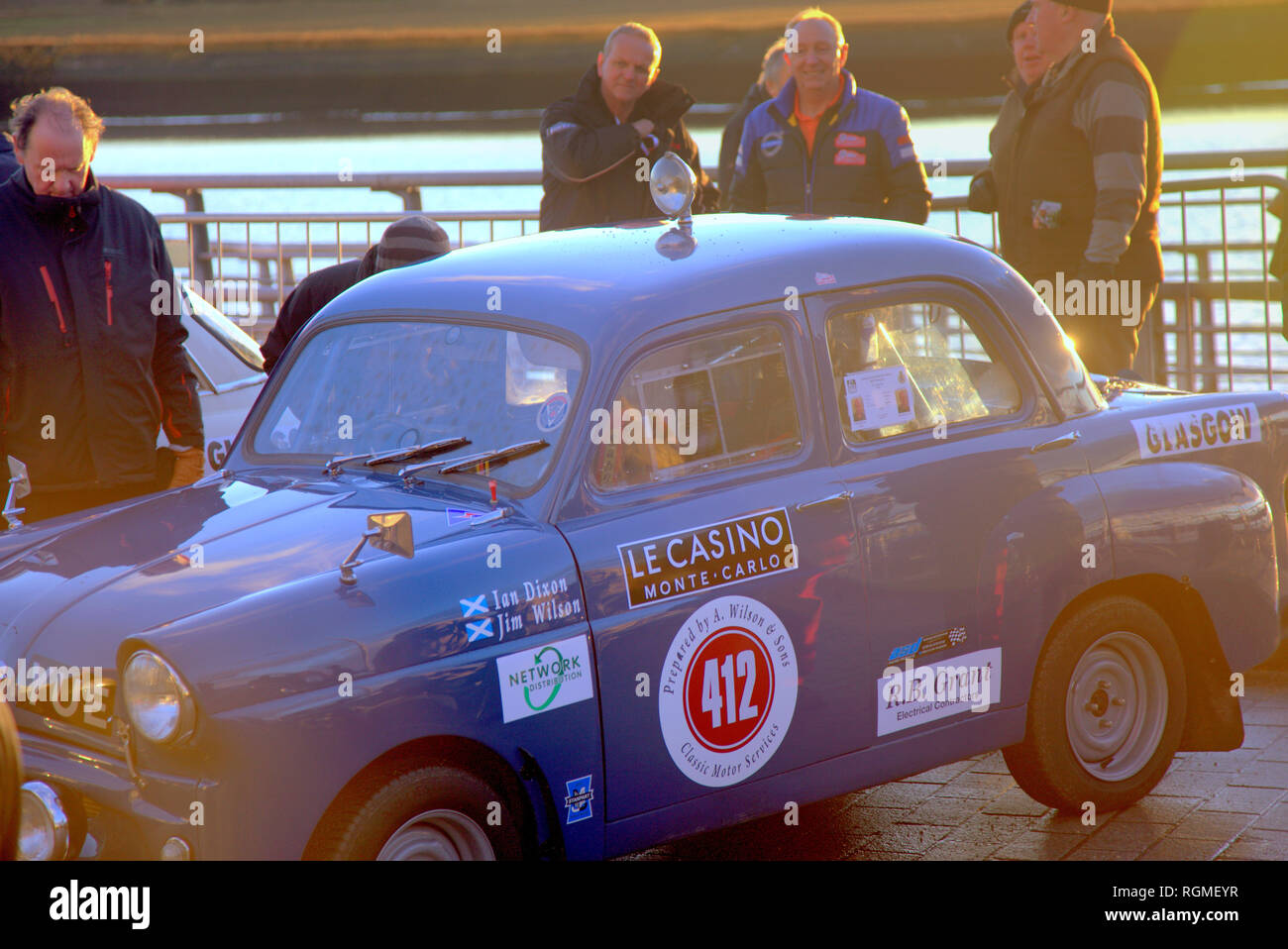 Clydebank, Glasgow, Scotland, UK,30 Janvier, 2019. Clydebank a vu le début de l'étape du rallye de Monte Carlo 2019 avec les sections locales sont autorisées à afficher les voitures close up avant le départ. 2019 UK Crédit : Gérard Ferry/Alamy Live News Banque D'Images