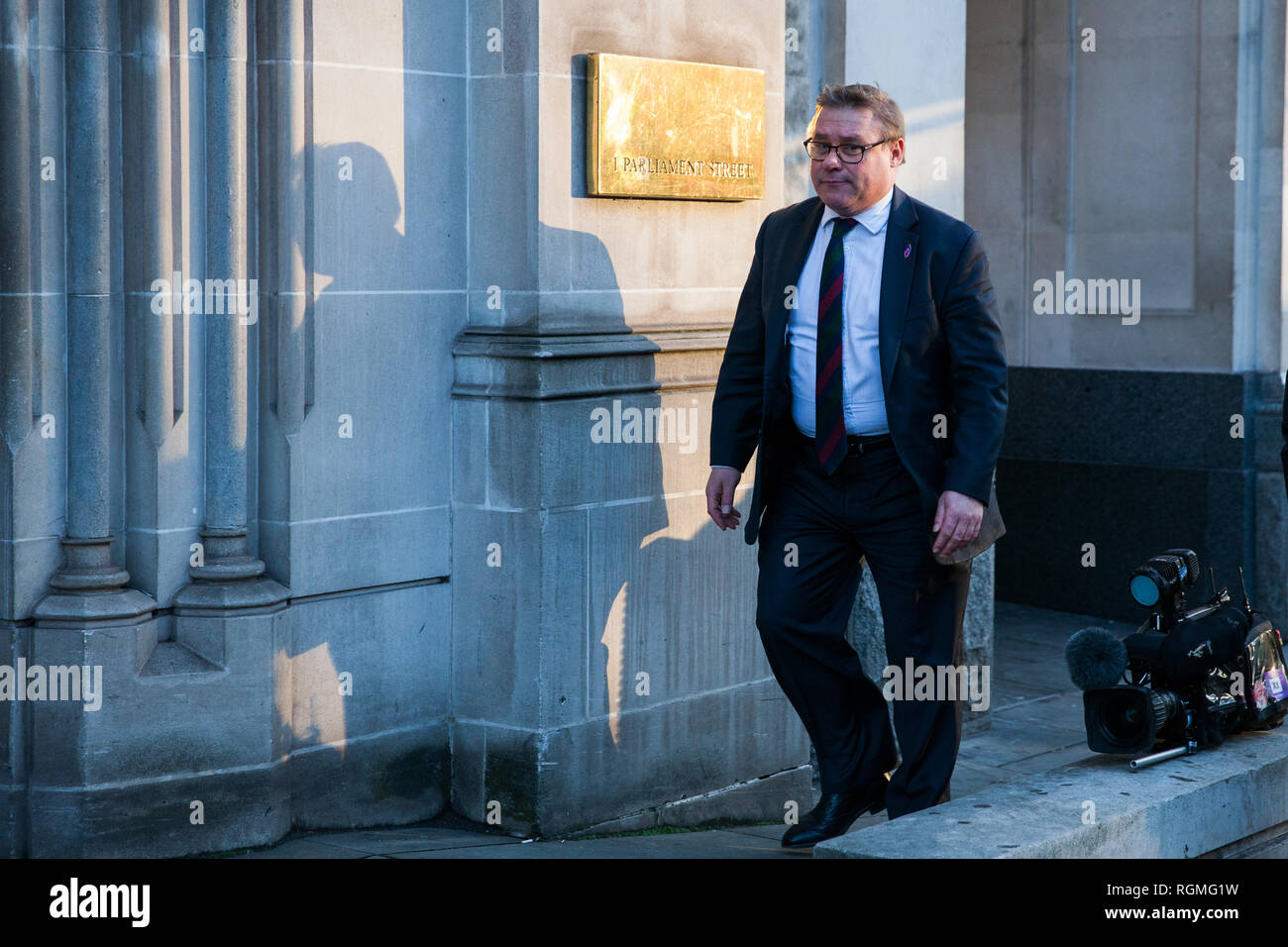 Londres, Royaume-Uni. 30 janvier, 2019. Brexiteer Mark Francois, député conservateur de la diffusion Rayleigh et Wickford, vu à Westminster. Credit : Mark Kerrison/Alamy Live News Banque D'Images