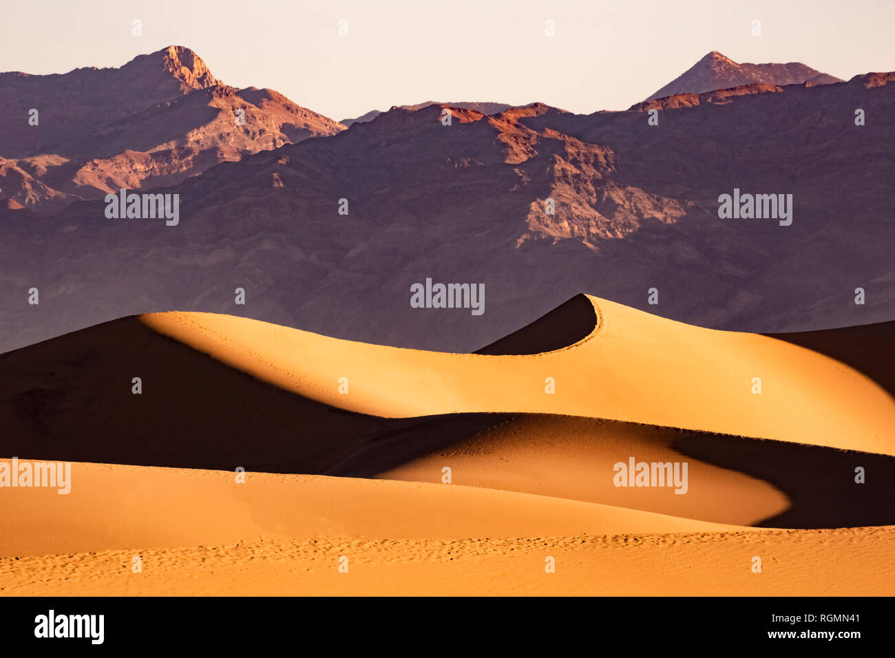 USA, californien, la vallée de la mort, Death Valley National Park, Mesquite Flat Sand Dunes Banque D'Images